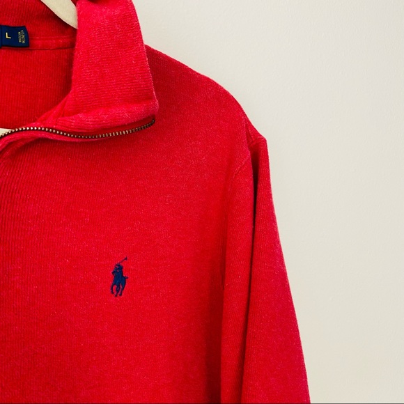 Polo Ralph Lauren 100% cotton zip up french rib mock neck sweater - Picture 4 of 6